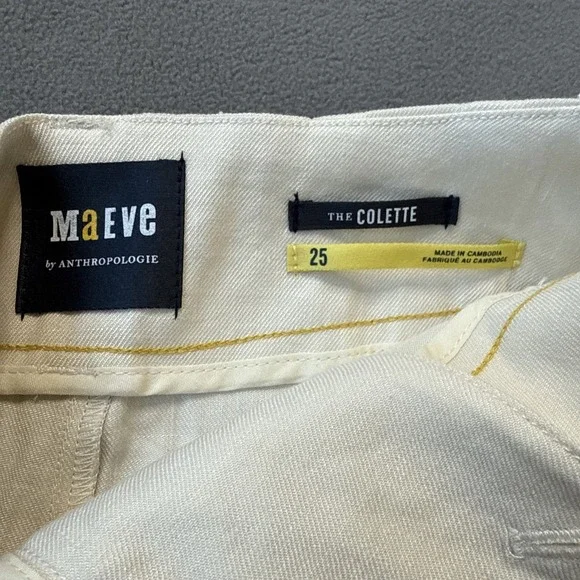 NWT Maeve Colette Shorts Womens 25 Ivory High Rise Patch Pockets